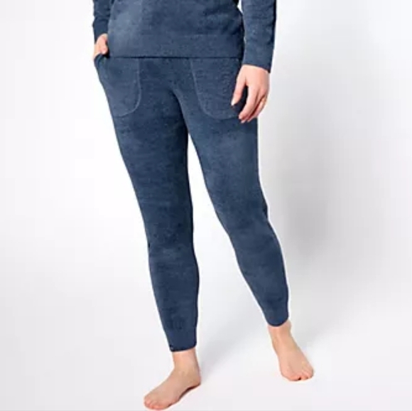 Barefoot Dreams Womens Jogger Pants Sz XL Cozy Chic Ultra Lite Curved Blue - Picture 1 of 2